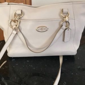 Coach cream colored leather bag